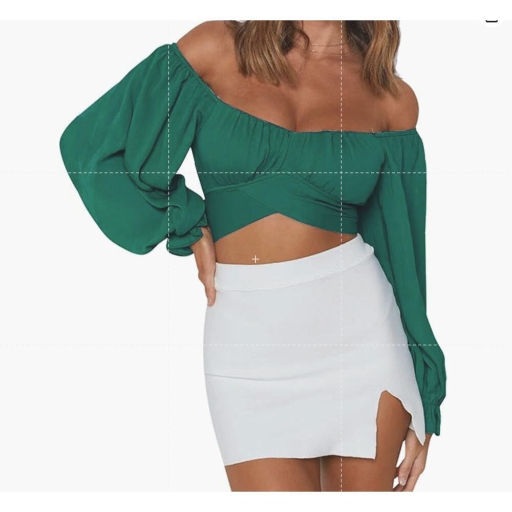 LYANER Women's Cute Off Shoulder Crop Tube Top Blouse